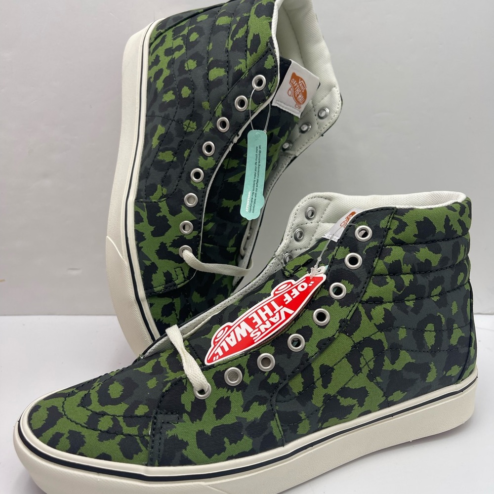 Vans WMNS COMFYCUSH Sk8-Hi Leopard Cactus/Skarab Sneakers Camo High-Tops - Picture 15 of 16